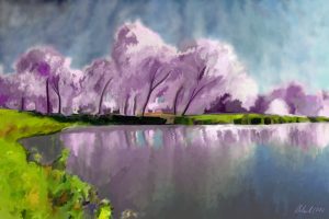 Au bord du lac (GH - aquarelle peinture numérique - 2016)