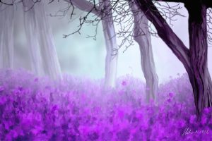 Fleurs dans la forêt (GH - huile peinture numérique - 2016)