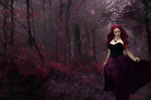 Gothic dans la foret (GH - huile peinture numérique - 2016)