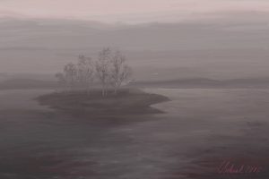 Lac de Gruyère (GH - huile peinture numérique - 2016)
