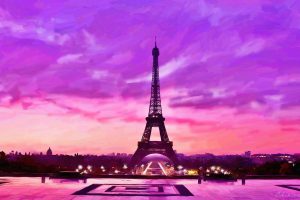 Paris - La tour Eiffel (GH - huile peinture numérique - 2016)