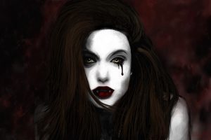 Les larmes du vampire (GH - huile peinture numérique - 2016)