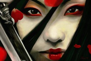 Geisha (GH - 2016 - huile peinture numérique)